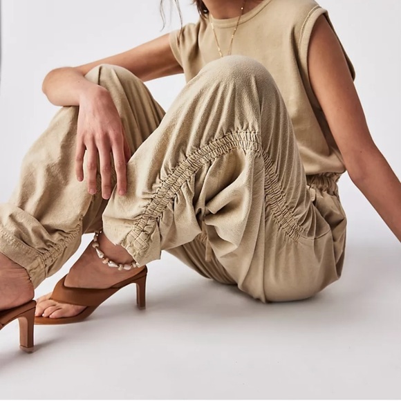 Free People Pants - NWT Free People Mixed Media Jumpsuit Sz Medium